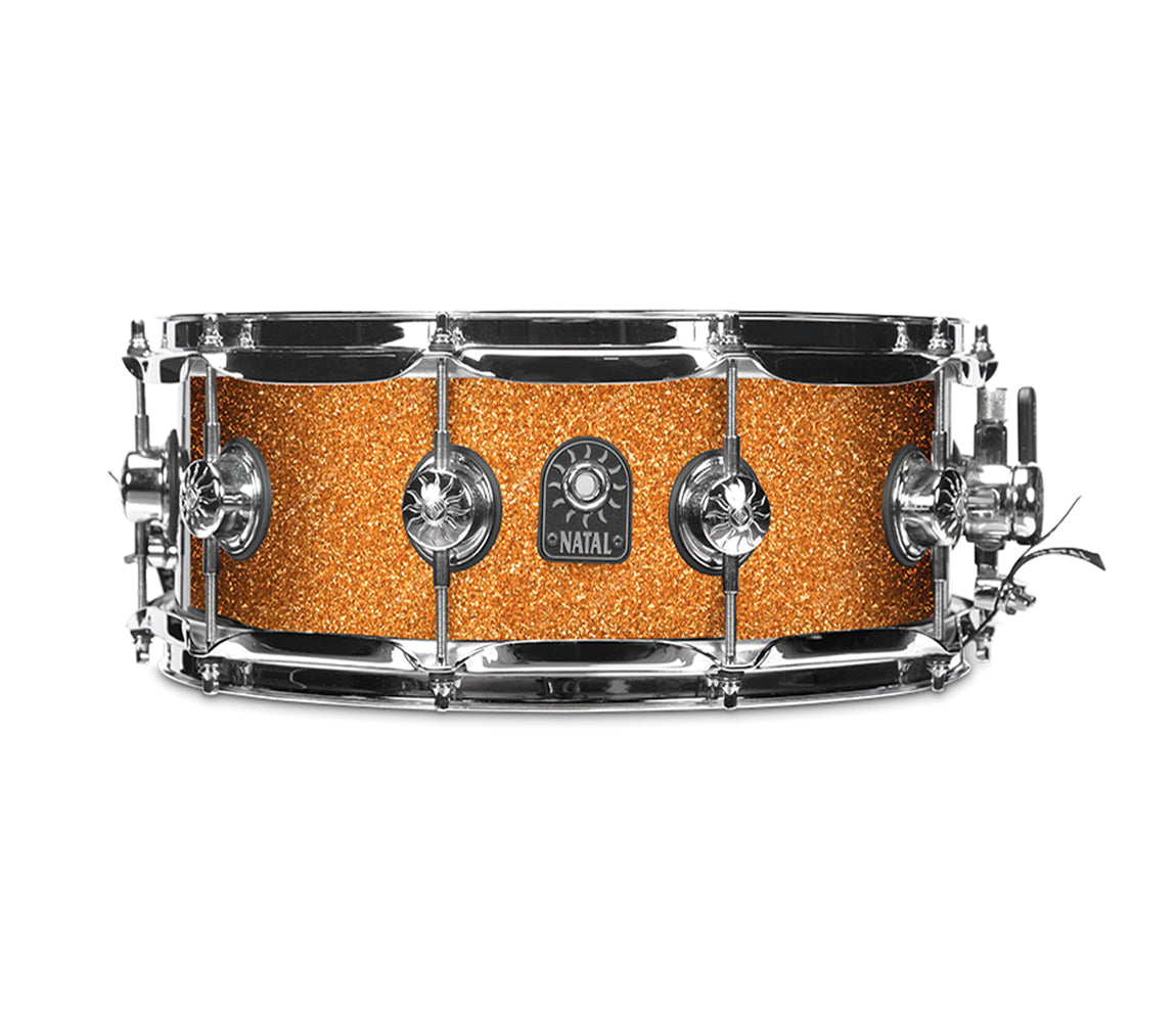 Natal Originals Maple 14" x 6.5" Snare Drum in Orange Sparkle, Natal, 14" x 6.5", Orange Sparkle, Snare Drum, Drum Lounge