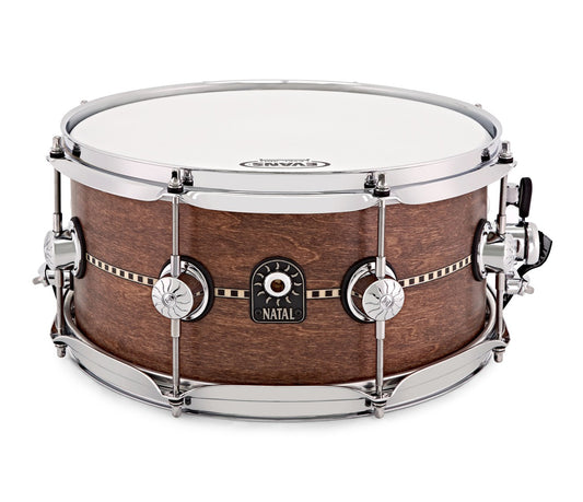 Natal 13" x 6.5" Tulipwood Satin Inlay Snare Drum, Natal, Snare Drum, Tulipwood, Satin, 13" x 6.5", Drum Lounge