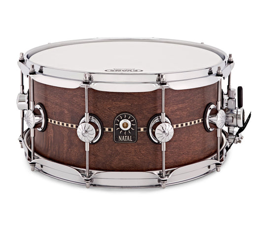 Natal 14" x 6.5" Tulipwood Satin Inlay Snare Drum, Natal, Snare Drum, Tulipwood, Satin, 14" x 6.5", Drum Lounge