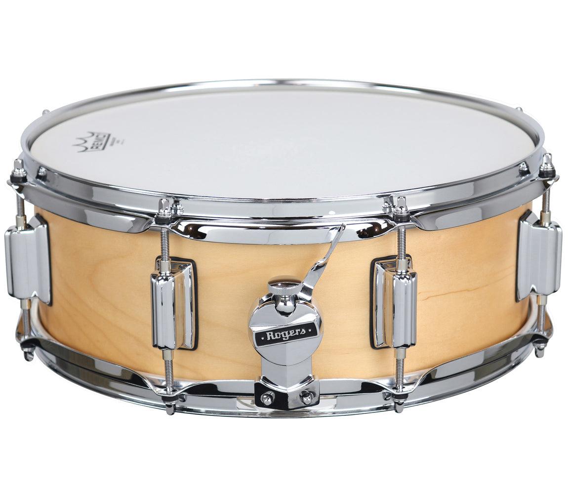 Rogers Powertone 14 x 5 Wood Shell Snare Drum in Satin Natural 